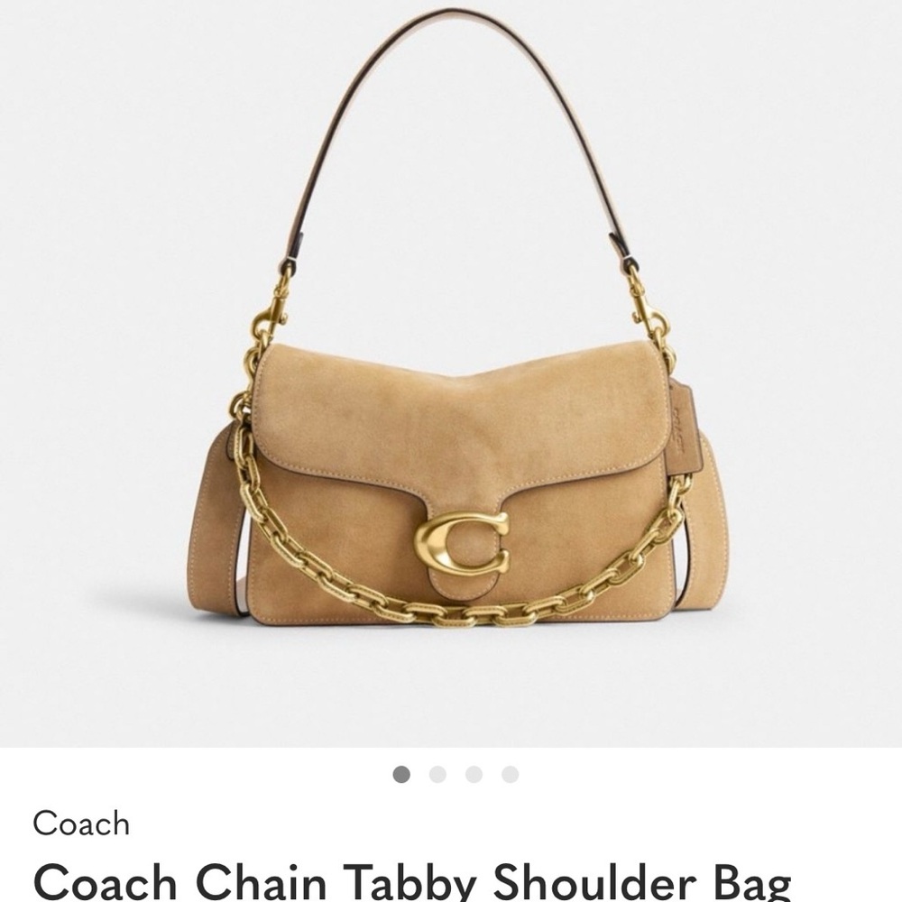 Coach Chain Tabby Shoulder Bag - Sand with Gold Hardware-NWT CAN13